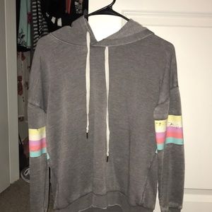 A Gray Hooded Sweatshirt